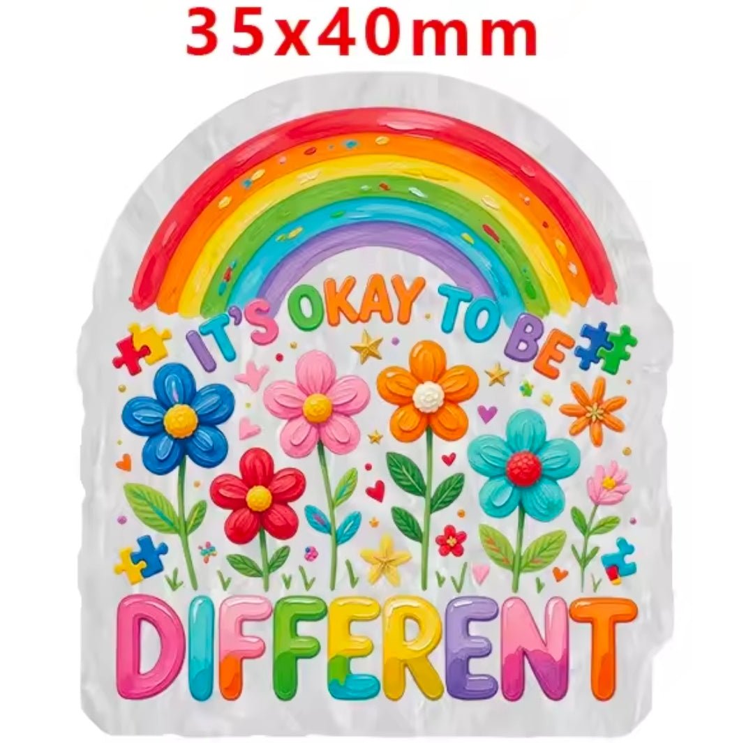 Glitter Acrylic Flatback- Acrylic Planer Resin Charm Its OK to be different