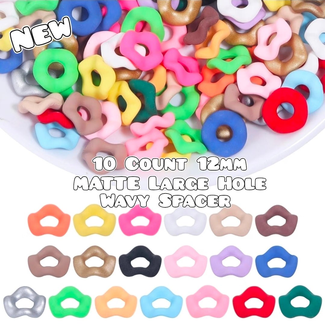 10 Count Large Hole Wavy Spacers 12mm