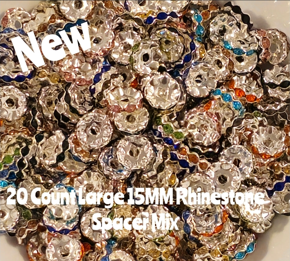 20 Count DIY 13MM Large Spacers Mix Beads Craft Supplies