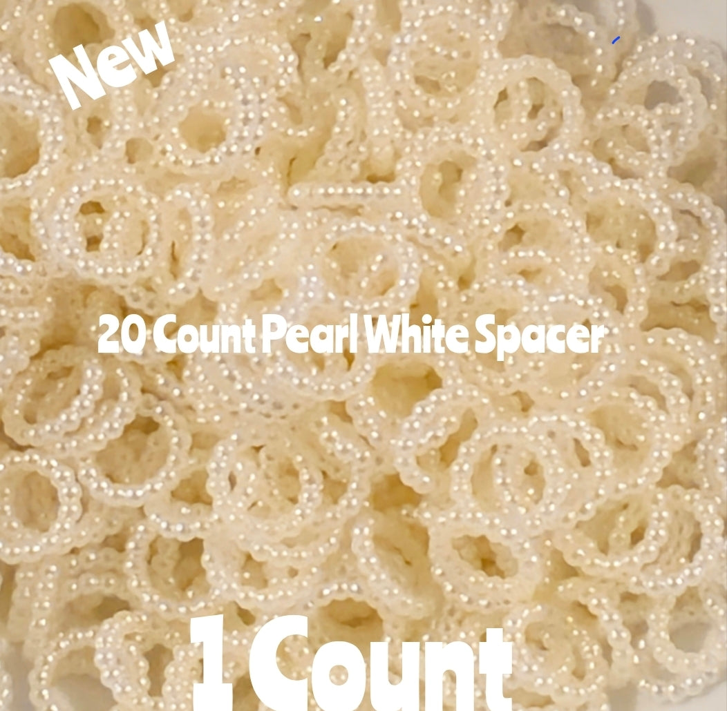 20 Count DIY 13MM Large Hole Spacers Pearl White Beads Craft Supplies