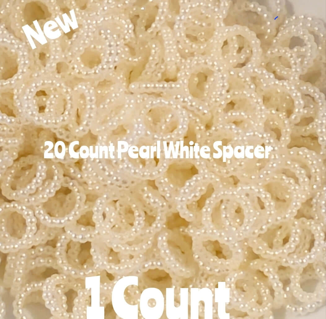 20 Count DIY 13MM Large Hole Spacers Pearl White Beads Craft Supplies