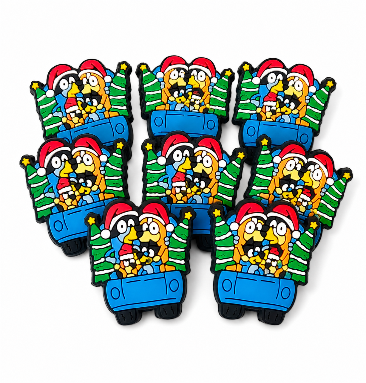 1 Count Focal Bead Bluey Christmas
