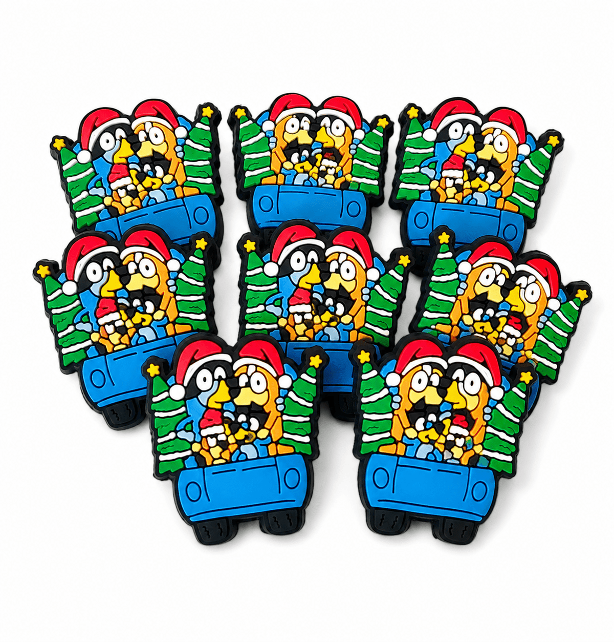 1 Count Focal Bead Bluey Christmas