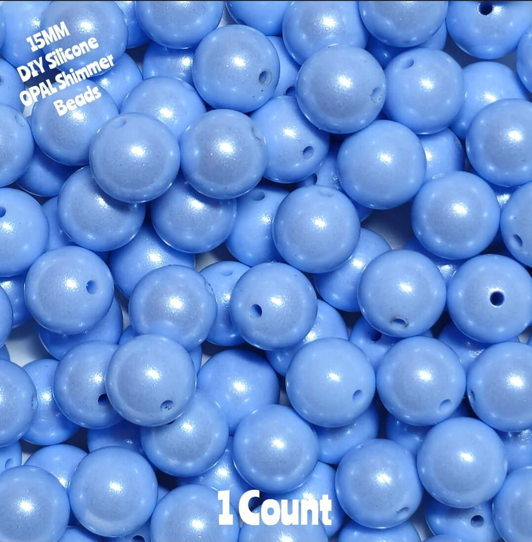 New 15mm 1 Count DIY Silicone Solid OPALS Light Baby Blue Craft Supplies & ACCESSORIES