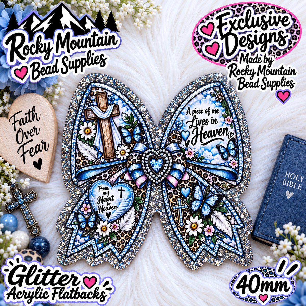 Shop Exclusive 1 Count Custom Exclusive Glitter Acrylic Flatback 40mm