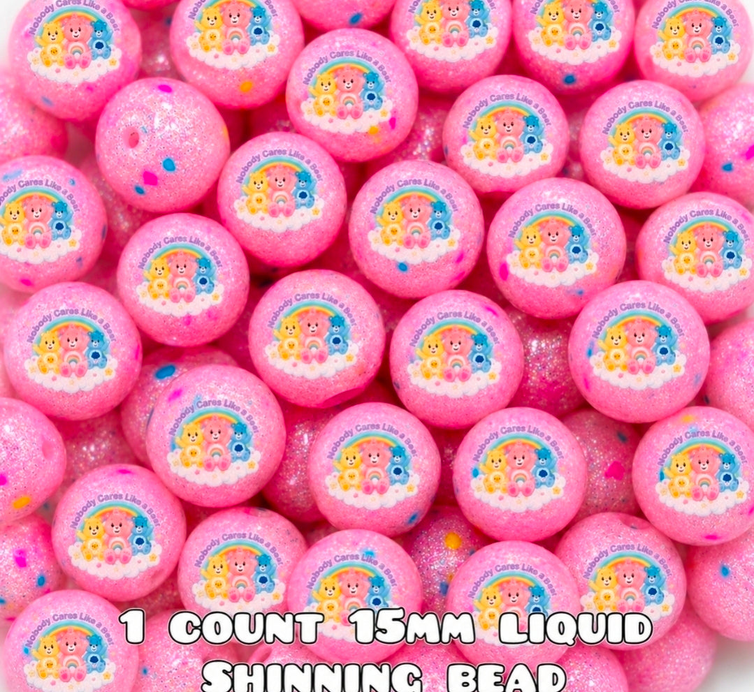 New 1 Count Shop Exclusive DIY Silicone Beads 15mm printed Shiny Glossy Beads