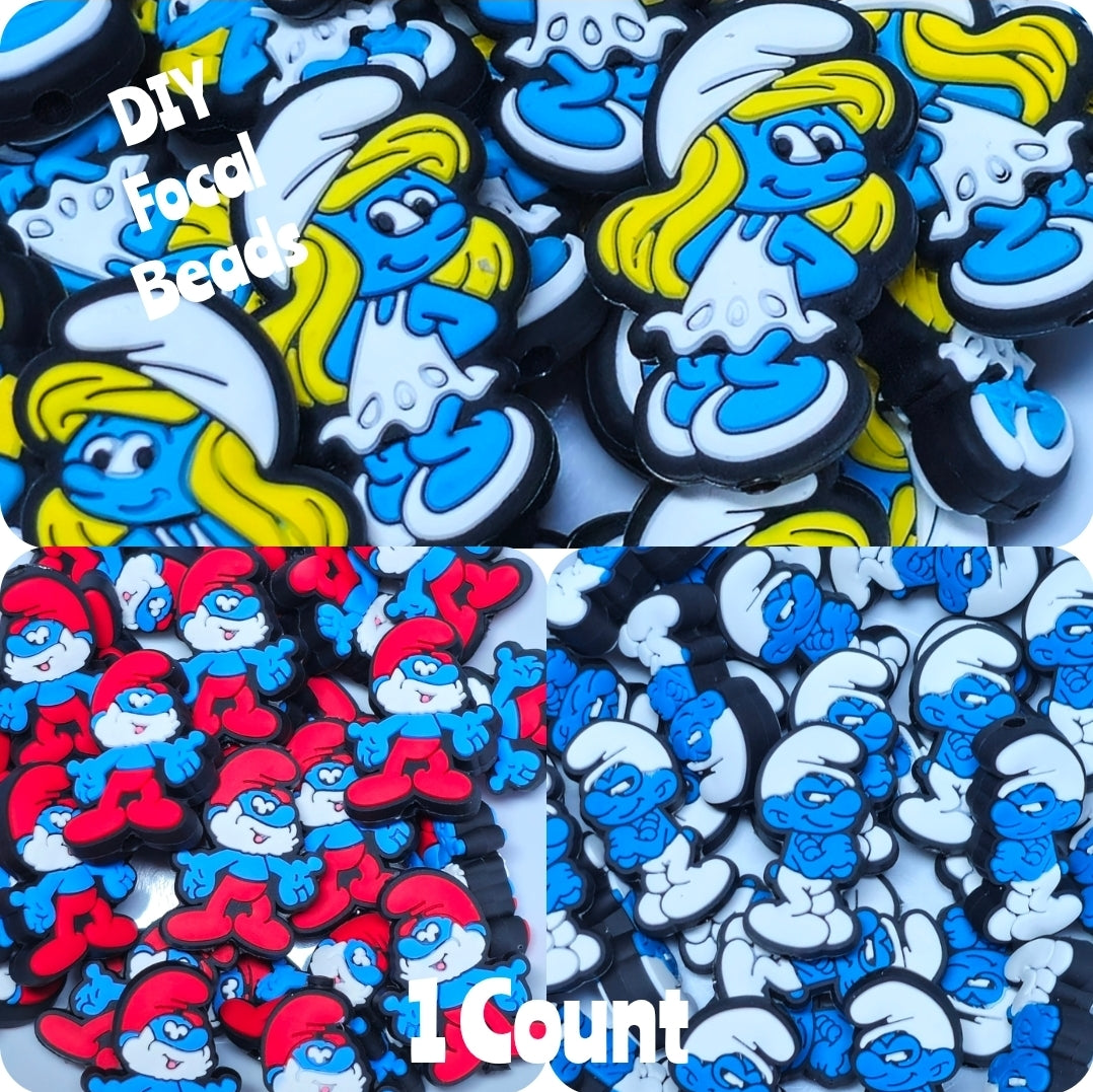DIY Focal Bead 1 Count Craft Supplies Character Smurfs Beads