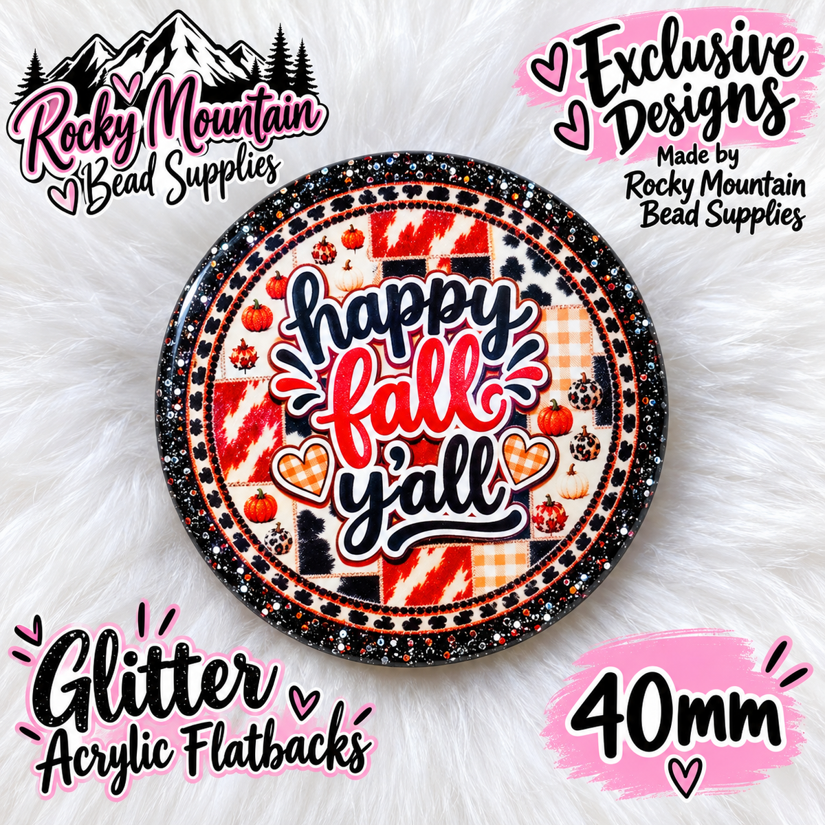 Shop Exclusive 1 Count Custom Exclusive Glitter Acrylic Flatback 40mm