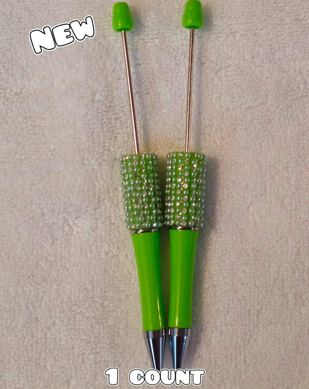 1 Count Beabable PEN Blanks Rhinestone Lime Green