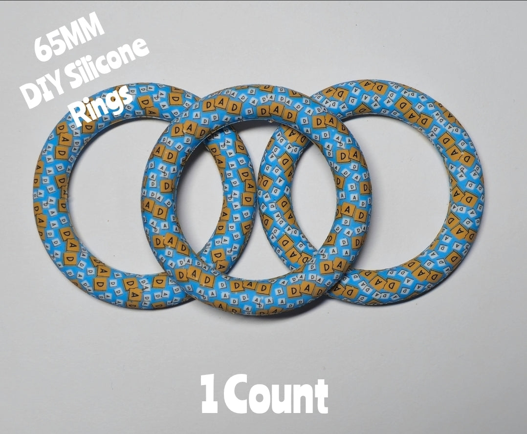 1 Count DIY 65MM Silicone Rings Craft Supplies Beadable Blanks Dad