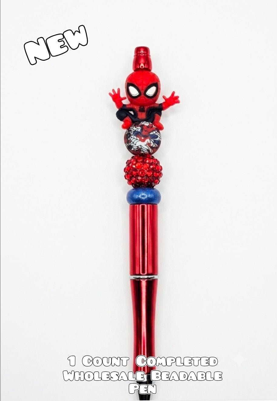 Wholesale 1 Count Beadable Pen Character Spiderman