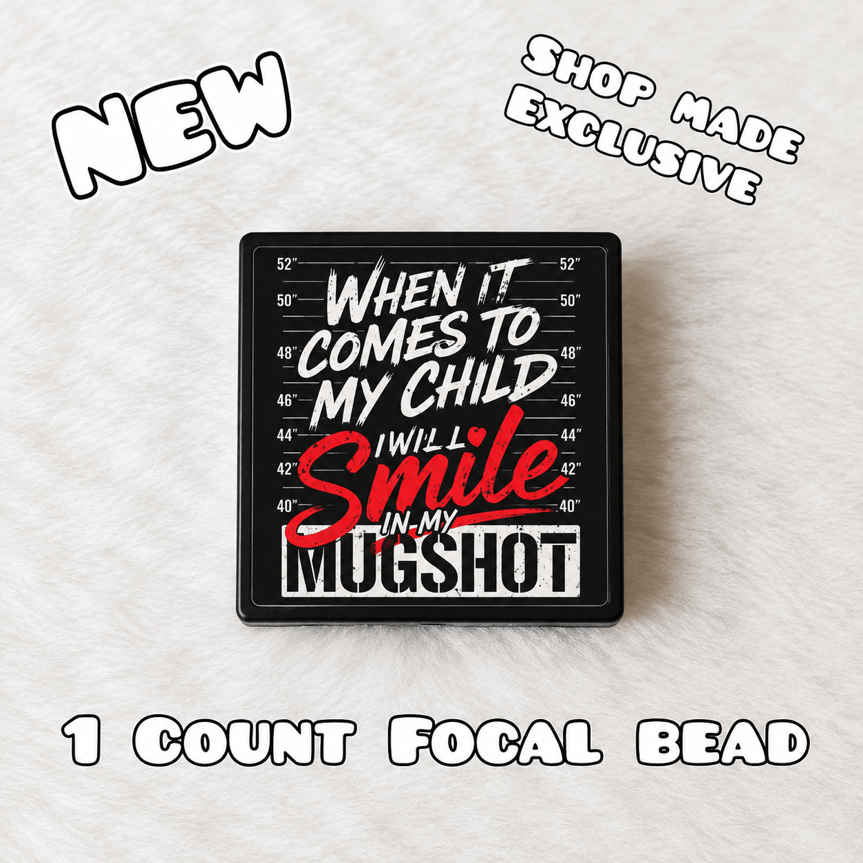 New 1 Count Focal Bead Shop Made Mug Shot Child