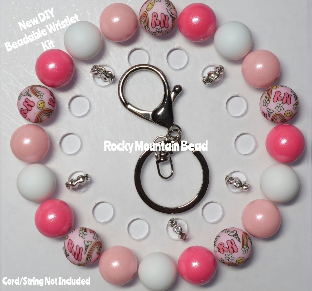 New 1 Count DIY Deluxe Beadable Wristlet Kit- Medical Nurse Beads- Beadable Accessories