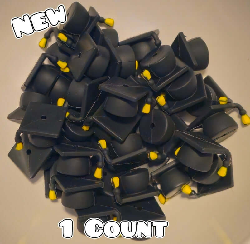 1 Count Focal Bead Graduation Cap 3D
