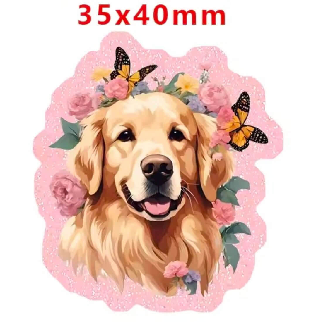 New 1 Count Glitter Acrylic Flatback Multiple Uses Acrylic Craft Supplies Dog