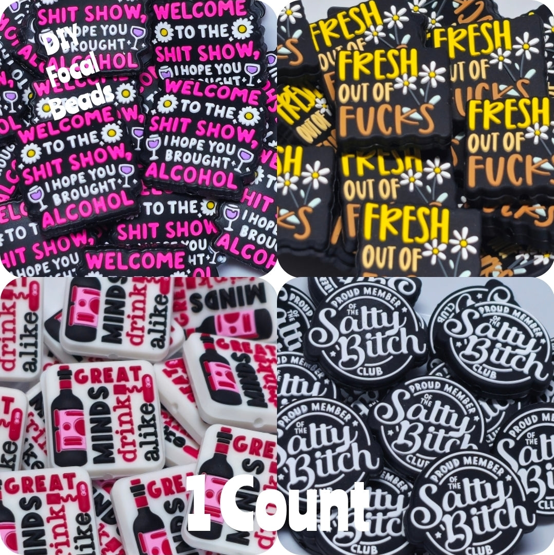 DIY Focal Bead 1 Count Craft Supplies Adult Sassy Sarcasm