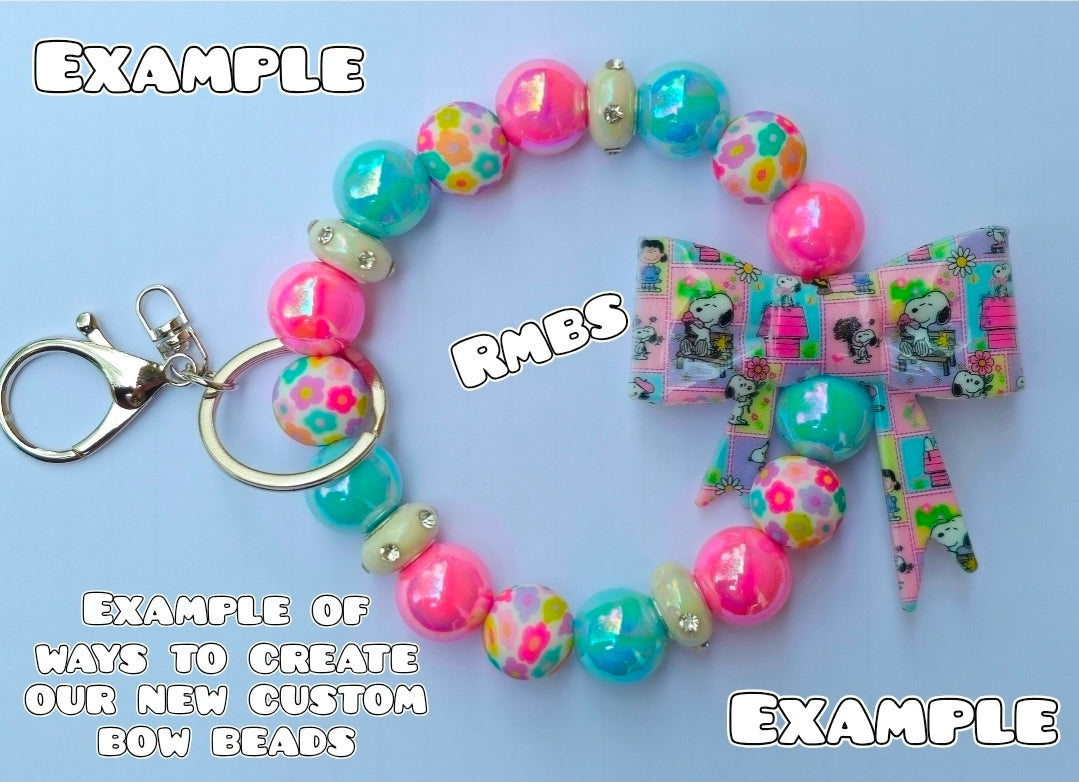 1 Count Character Snoopy Large Silicone Bow Bead GLOSSY SHINY FINISH- Exclusive New Release