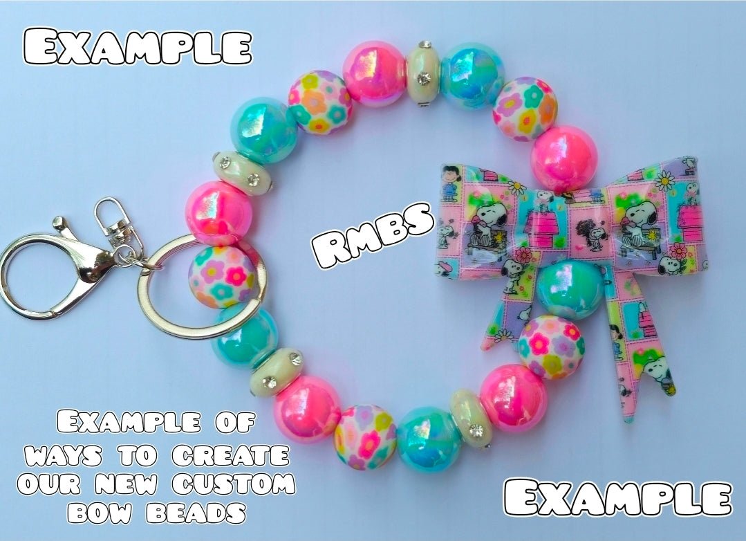 1 Count Character Snoopy Large Silicone Bow Bead GLOSSY SHINY FINISH- Exclusive New Release