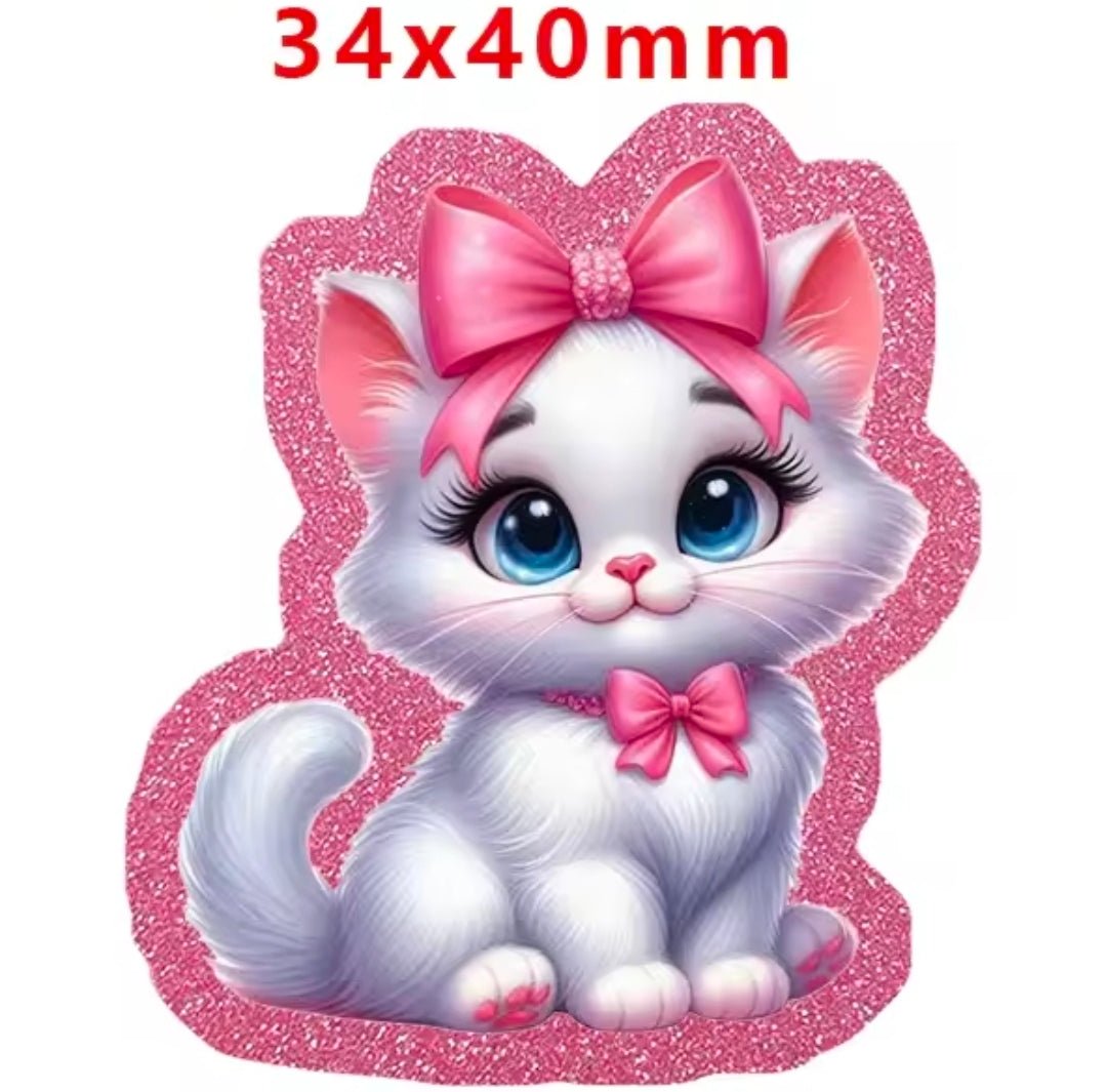 Glitter Acrylic Flatback- Acrylic Planer Resin Charm Cat