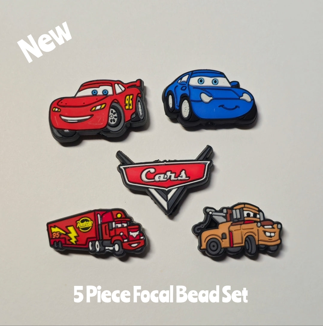 DIY Focal Bead 4 Count Craft Supplies Character Cars Movie