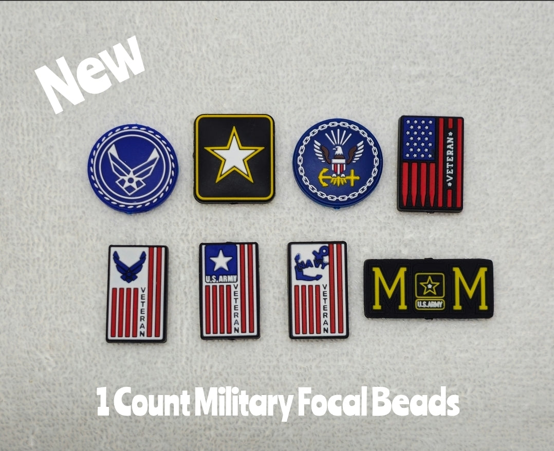 NEW 1 Count DIY Focal Bead Craft Supplies Military