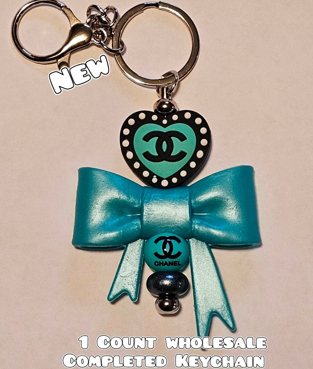 Wholesale 1 Count Beadable Keychain