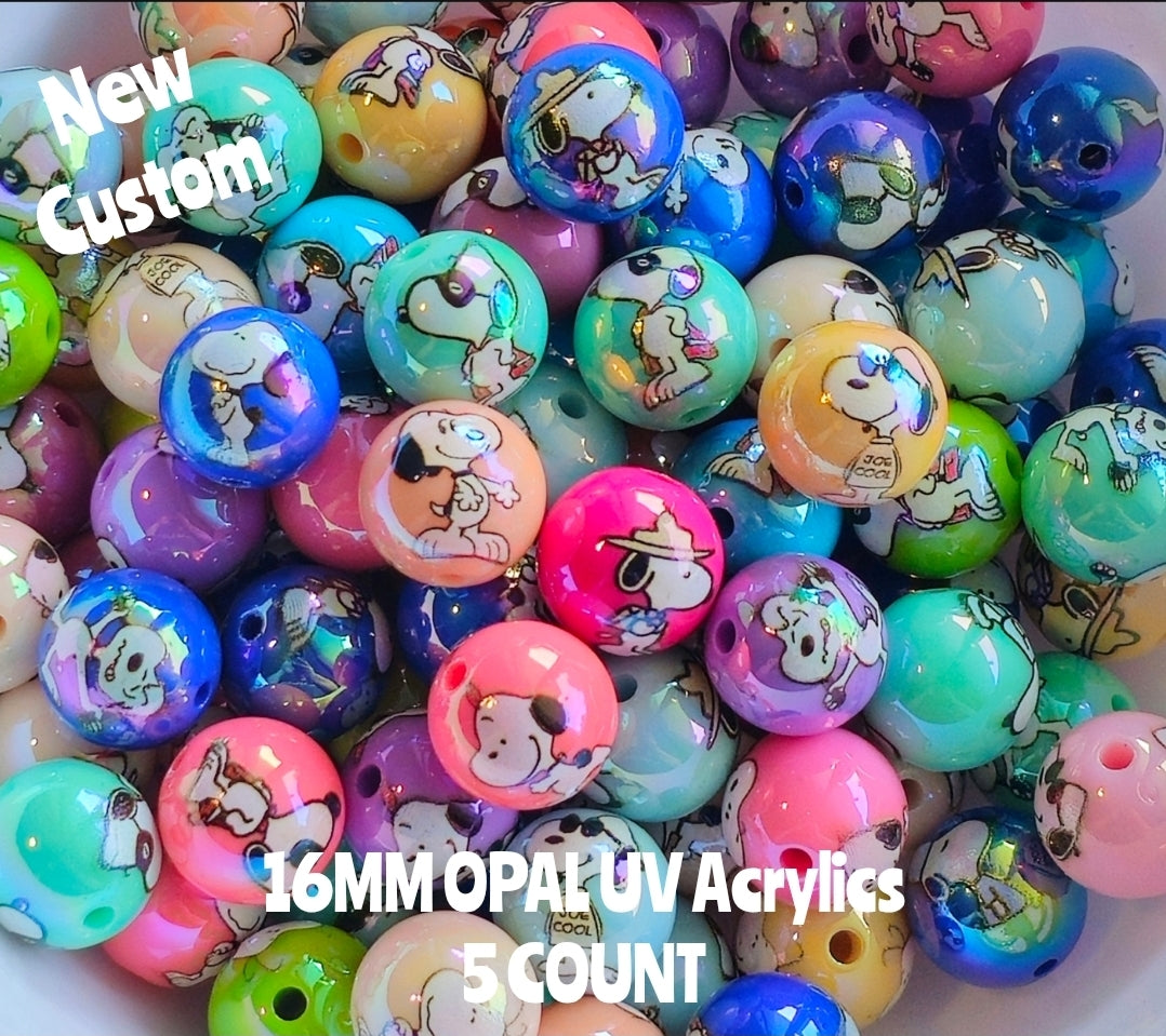 New Custom 16MM Acrylic Opal UV beads