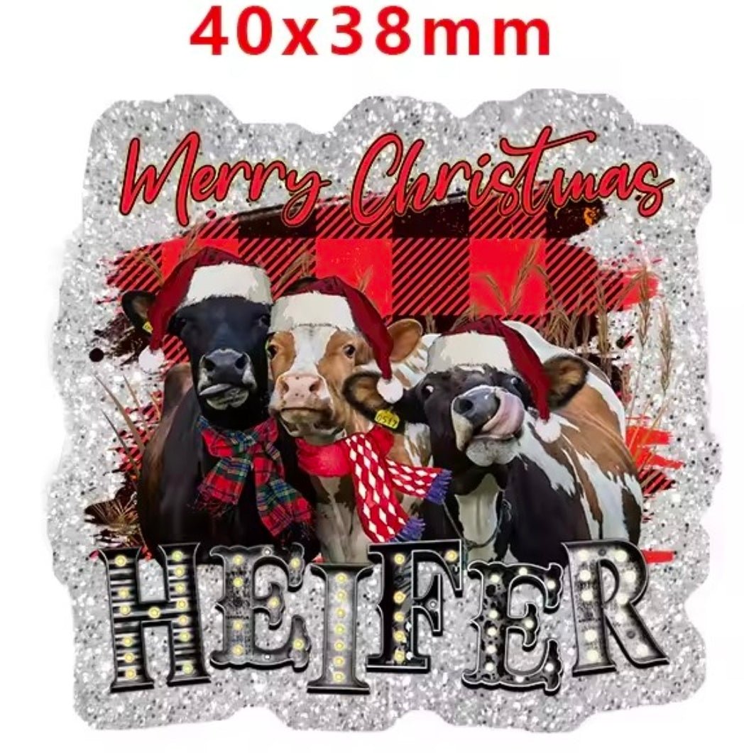 New 1 Count Glitter Acrylic Christmas