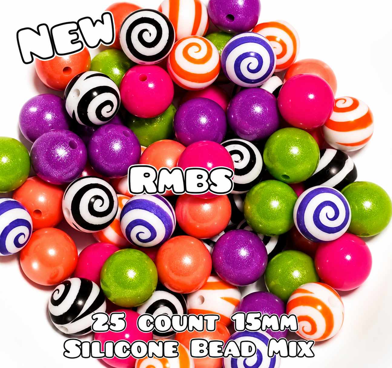 New 25 Count Silicone Opal Shimmer Printed Mix