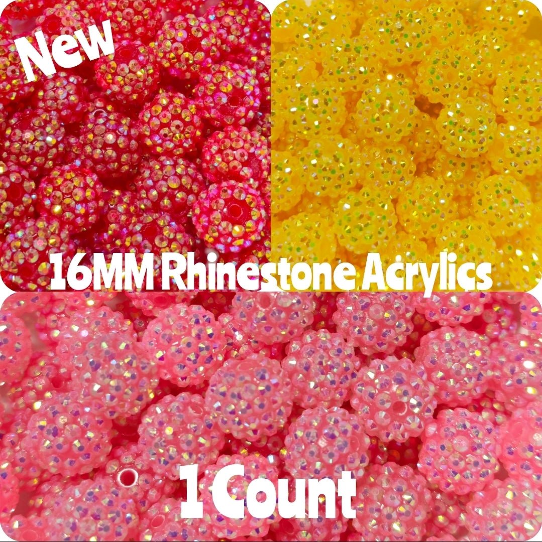 1 unidad de cuentas acrílicas con diamantes de imitación de 16 mm para manualidades