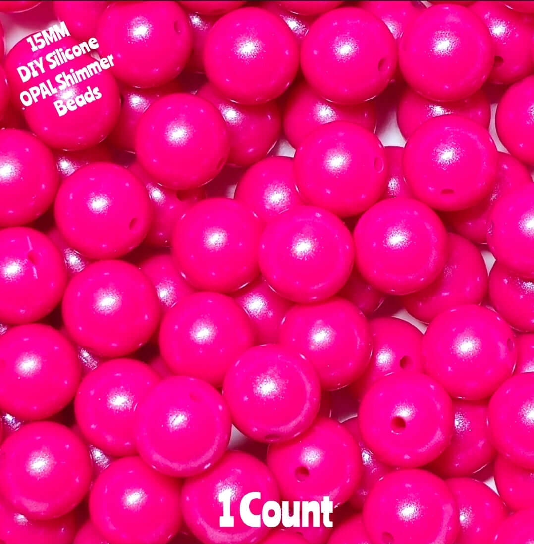 New 1 Count 15mm DIY Silicone Solid OPALS Rasberry Fuschia Pink Craft Supplies & ACCESSORIES