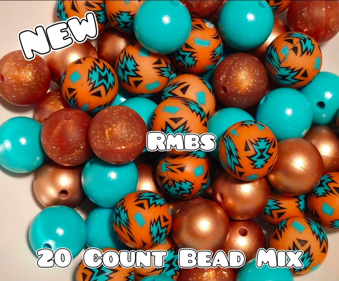 20 Count Silicone Bead Mix Western Aztec