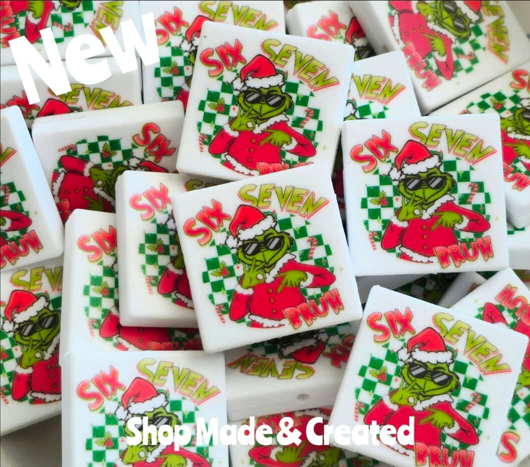 New Shop Made 1 Count Printed Silicone Focal Bead CLEARANCE