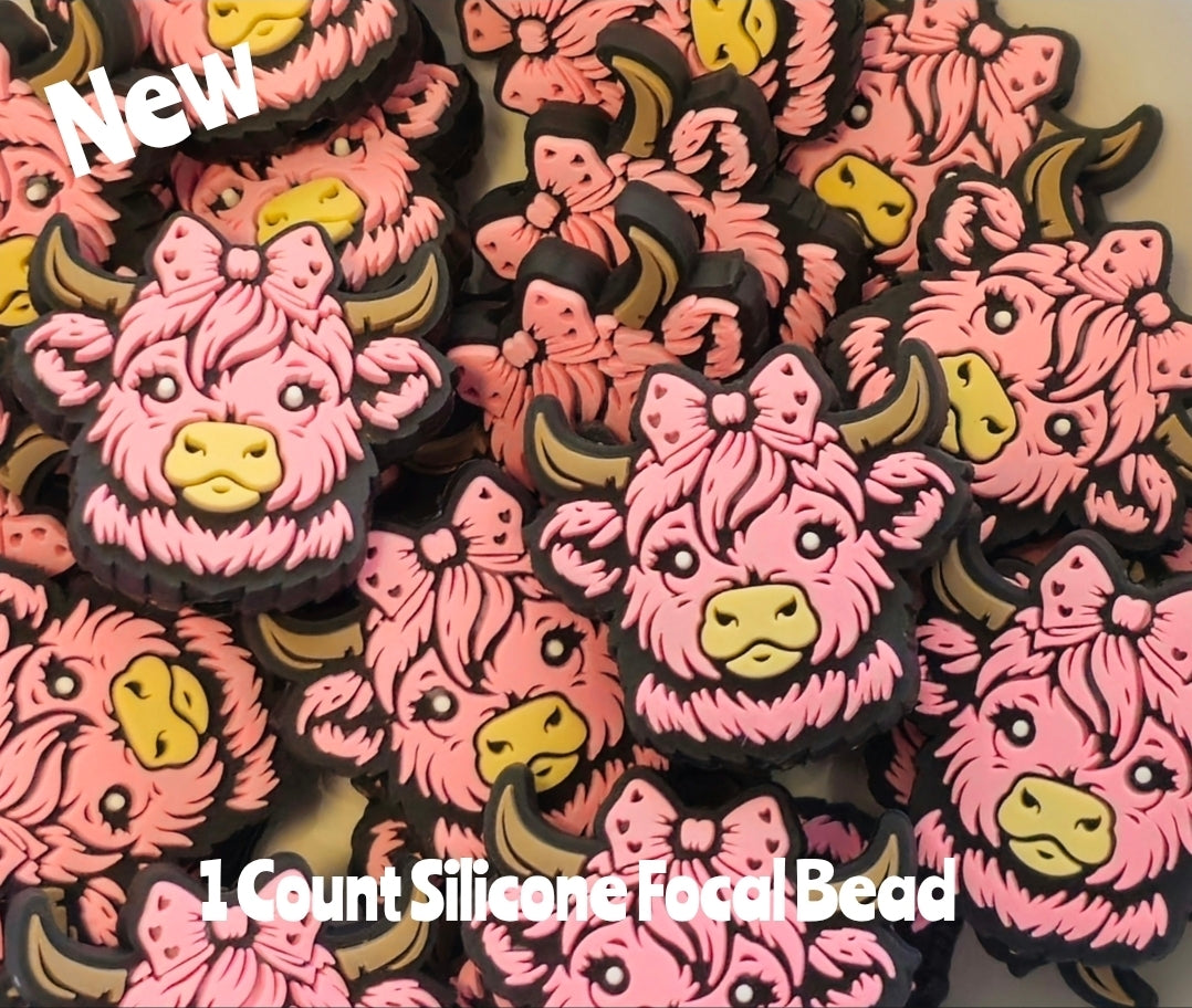 New Pink Cow Focal Beads 1 Count DIY Bead Supplies