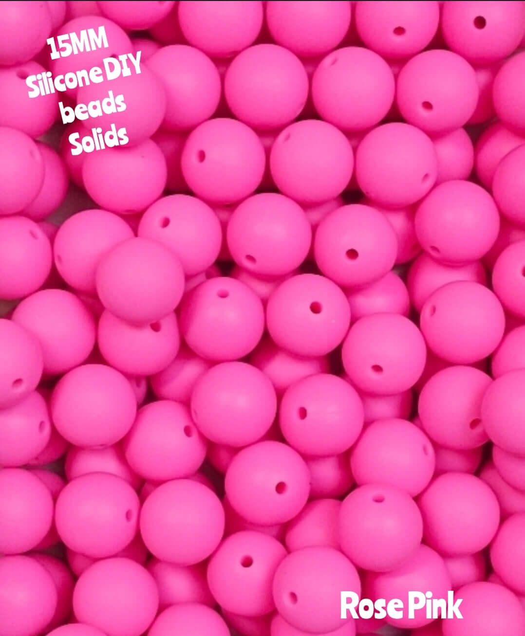15mm DIY Silicone Solids 1 Count Rose Pink