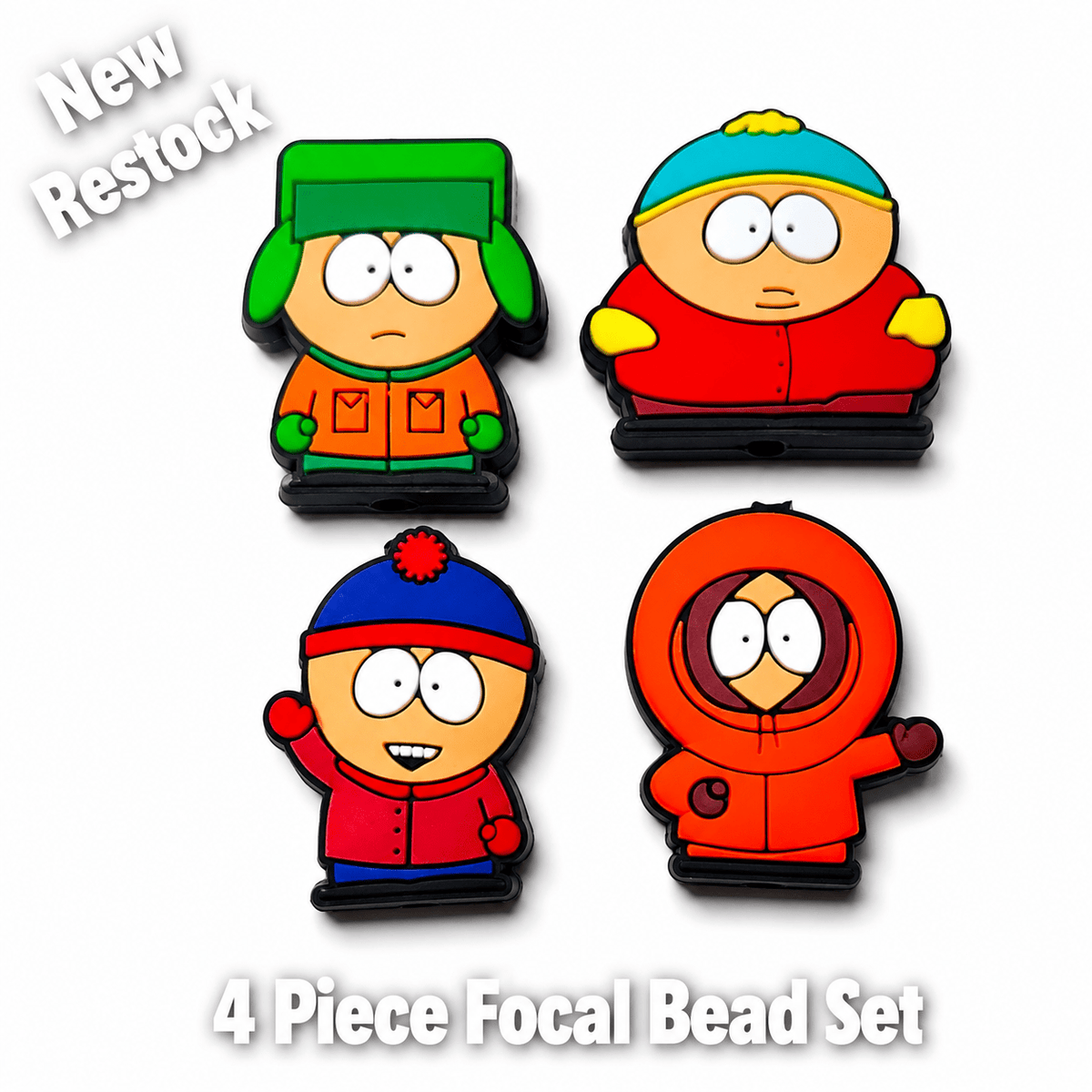 New 4 Piece Sourh Park Focal Bead Set