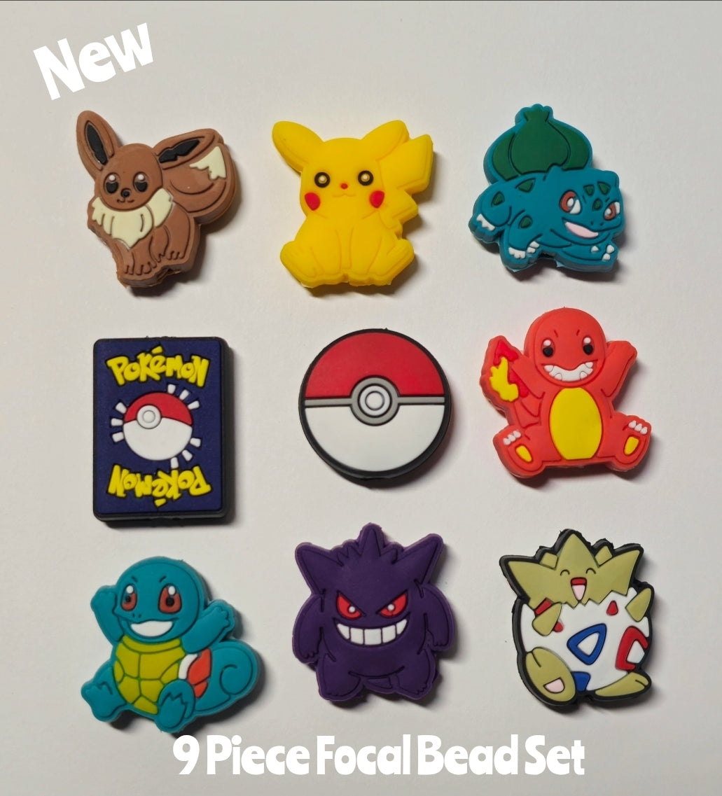 DIY Focal Bead 9 Count Craft Supplies Pokémon Beads