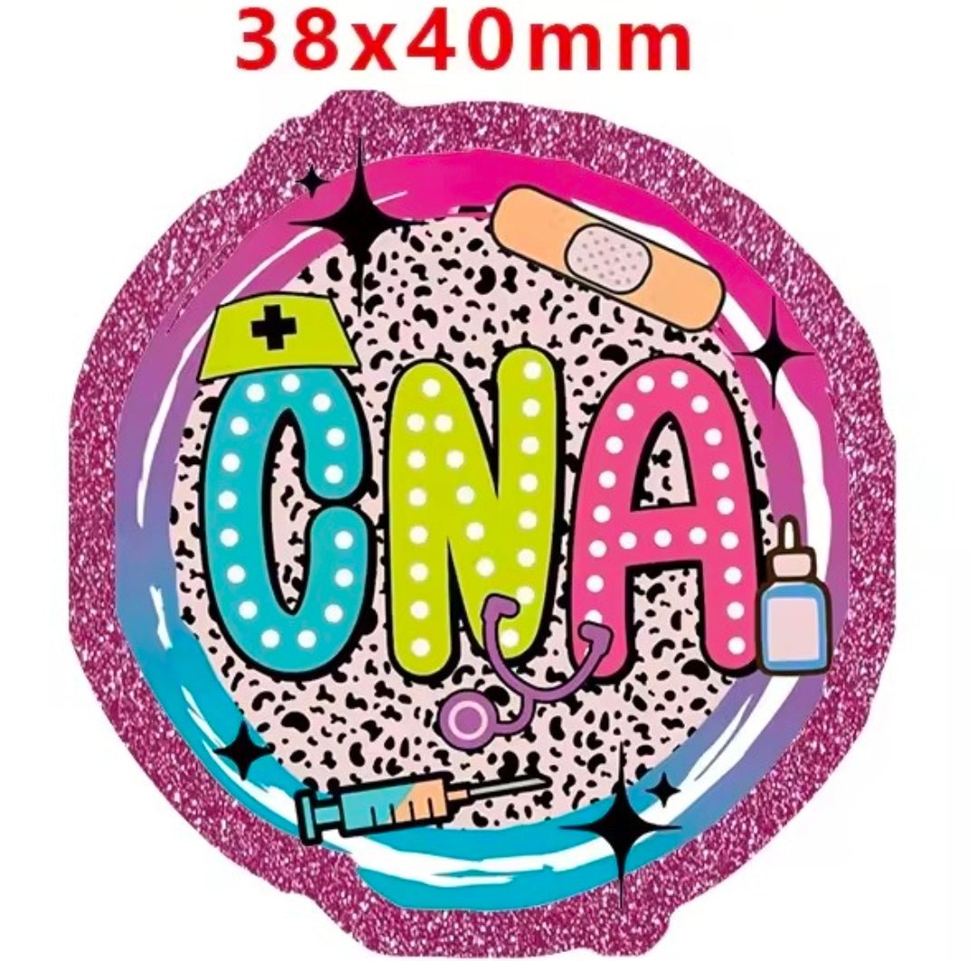 Glitter Acrylic Flatback- Acrylic Planer Resin Charm Medical CNA