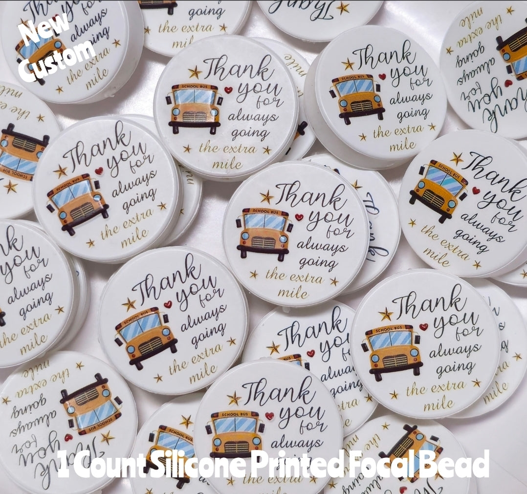 DIY Focal Bead 1 Count Craft Supplies School Bus Driver Custom