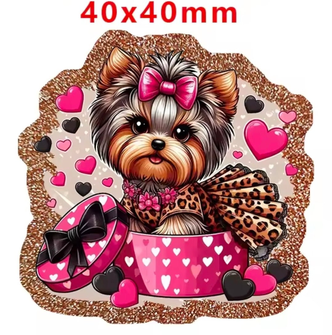 New 1 Count Glitter Acrylic Flatback Multiple Uses Acrylic Craft Supplies Dog