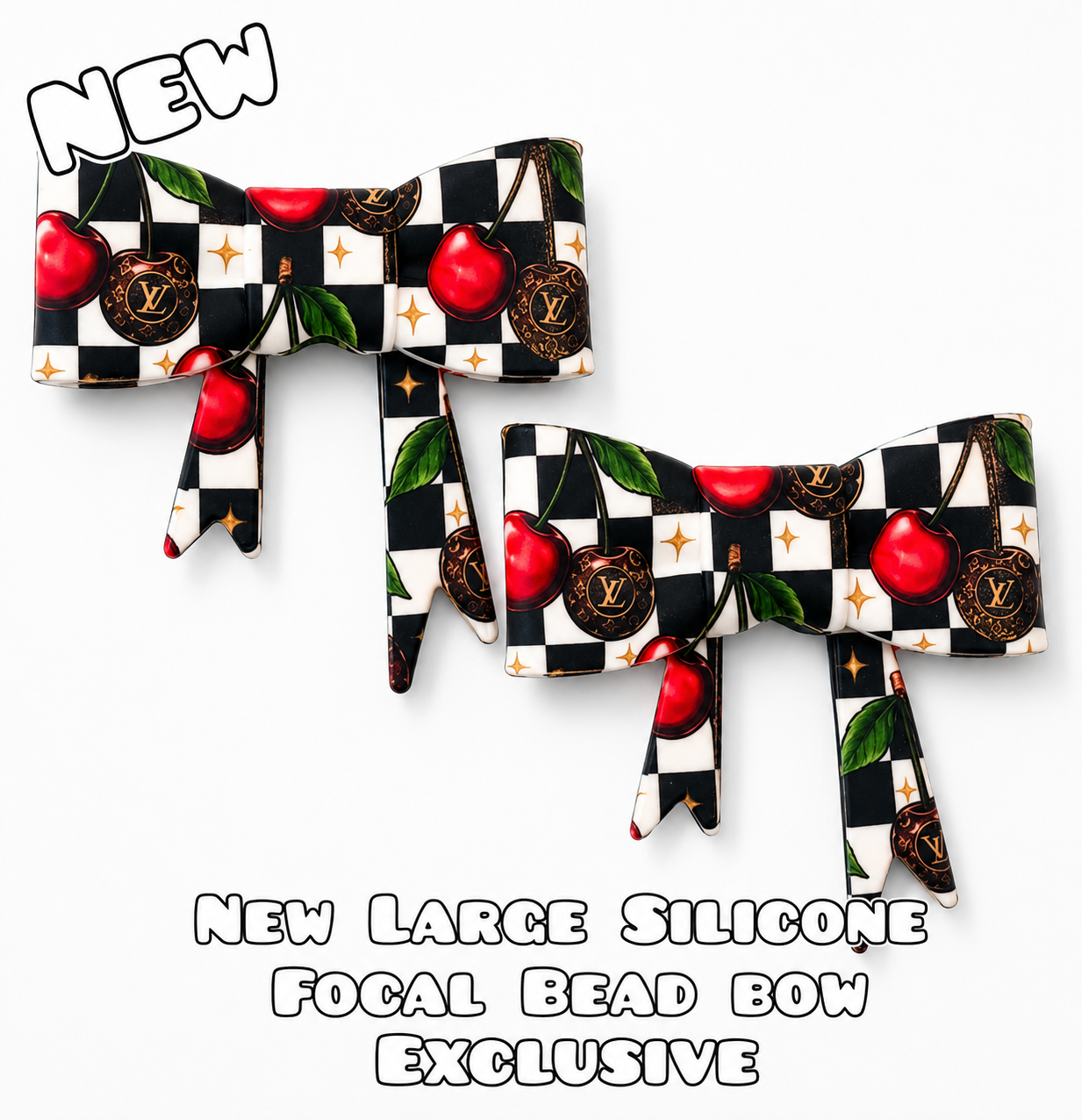 1 Count New Release Silicone Focal Bead Bow LV