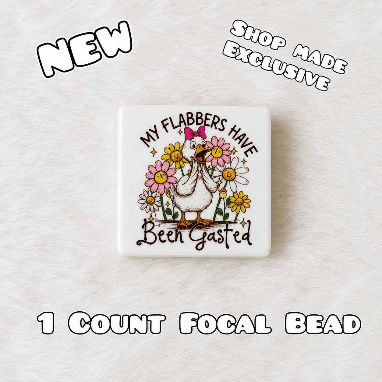 New 1 Count Focal Bead Flabbers are gasted goose.