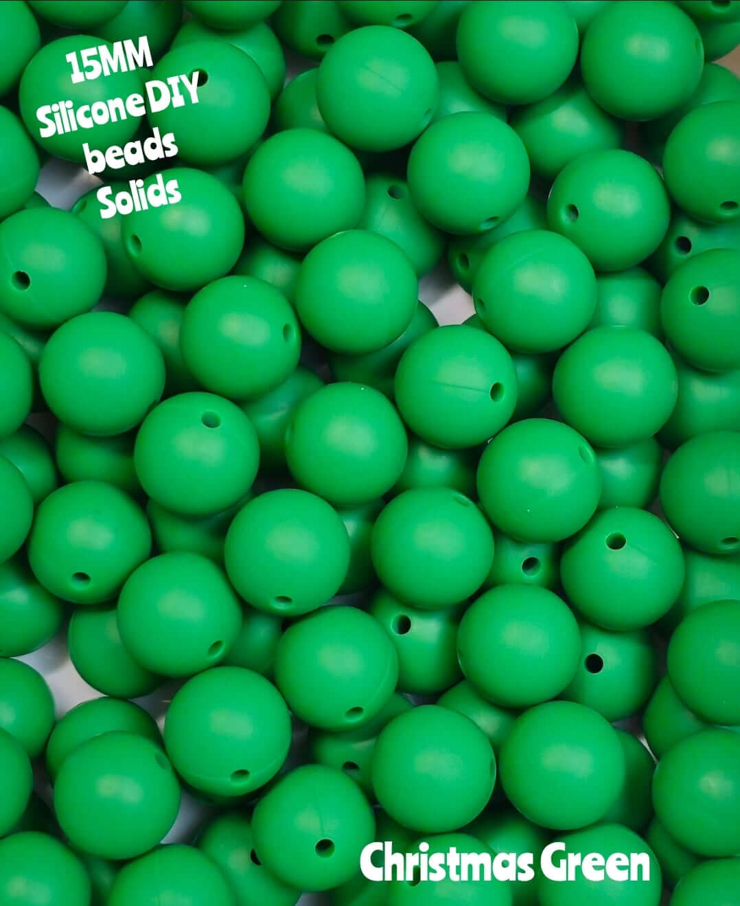 15mm DIY Silicone Solids 1 Count Christmas Green