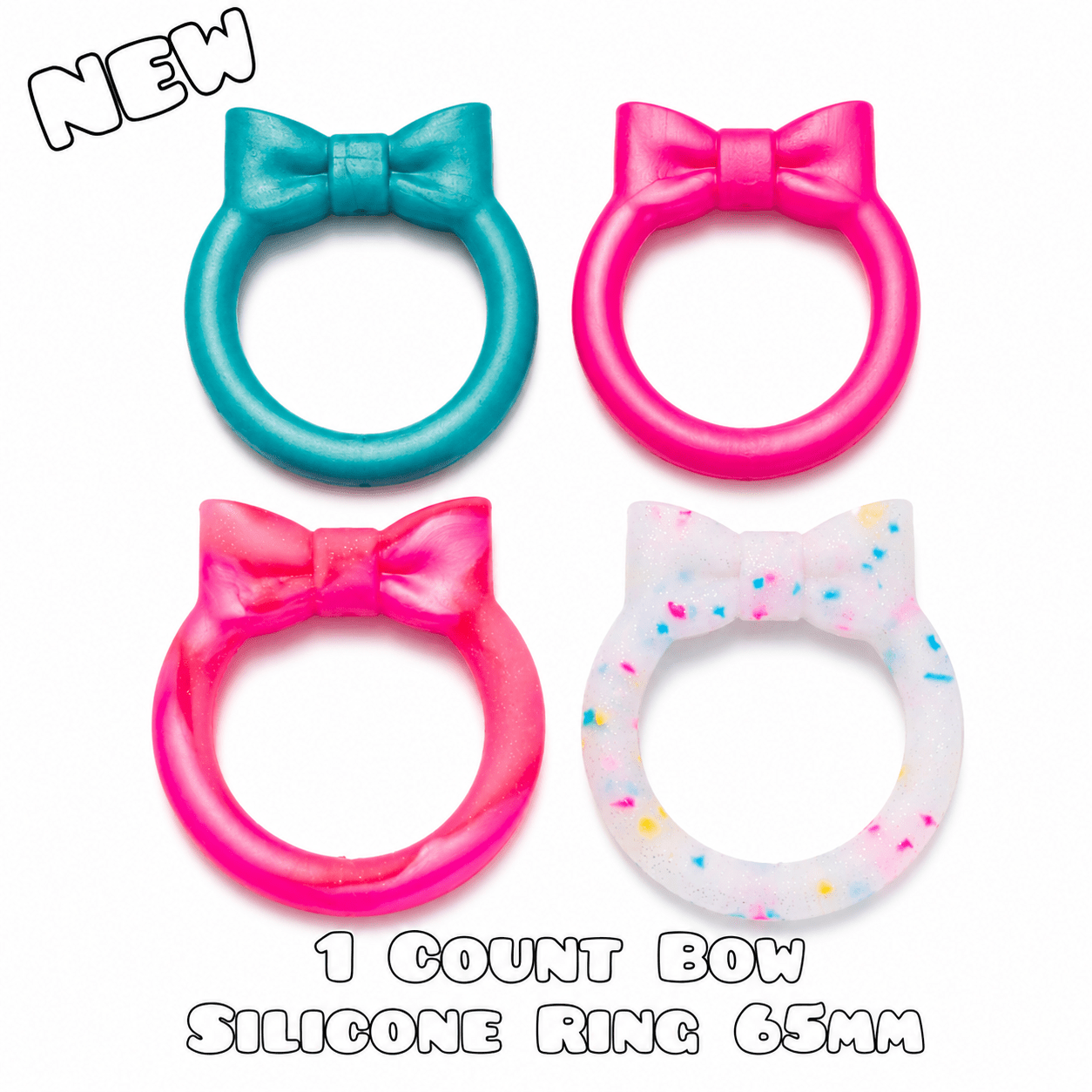 New Bow 1 Count DIY 65MM Silicone Rings Craft Supplies Beadable Blanks Pearl