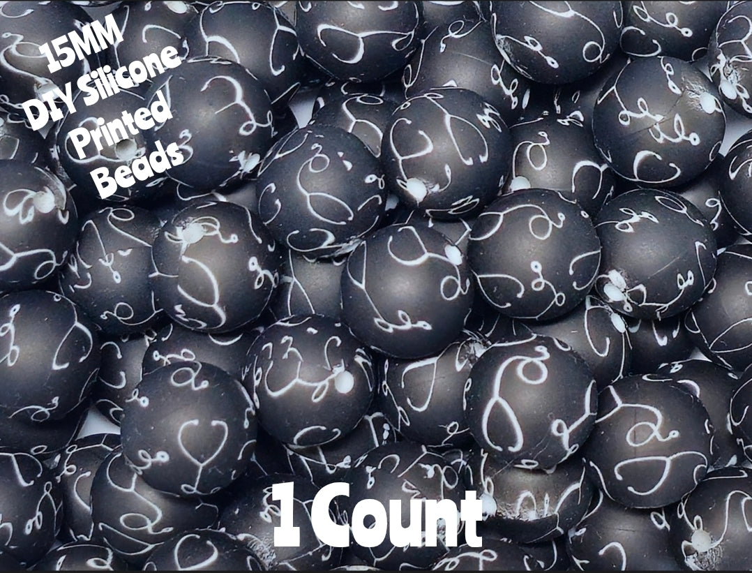 New 1 Count 15mm Printed Medical Sethoscope DIY beads