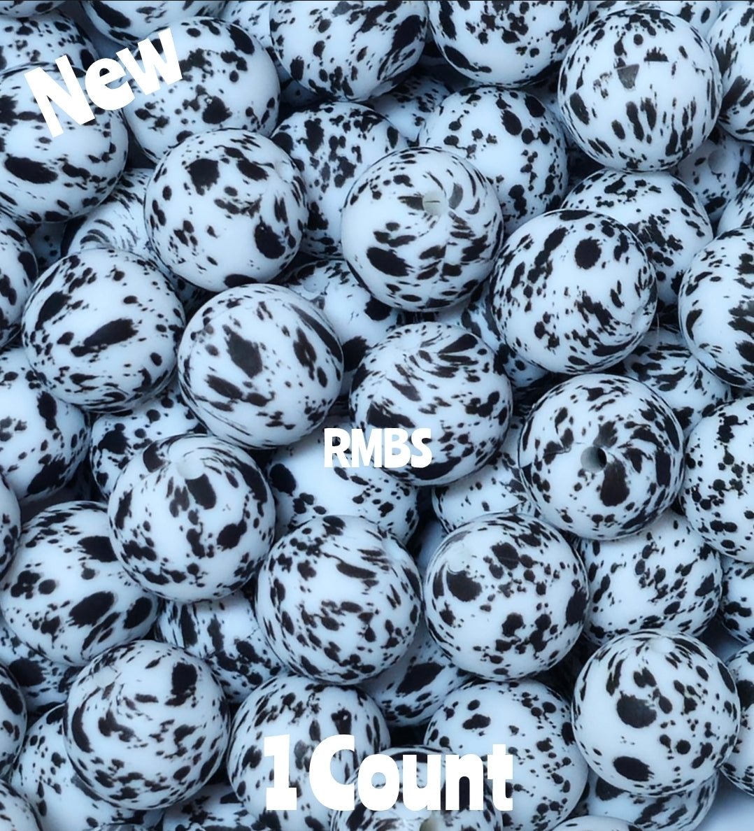 New 1 Count 15mm Printed Beads Splatter Beads Beads Craft Supplies