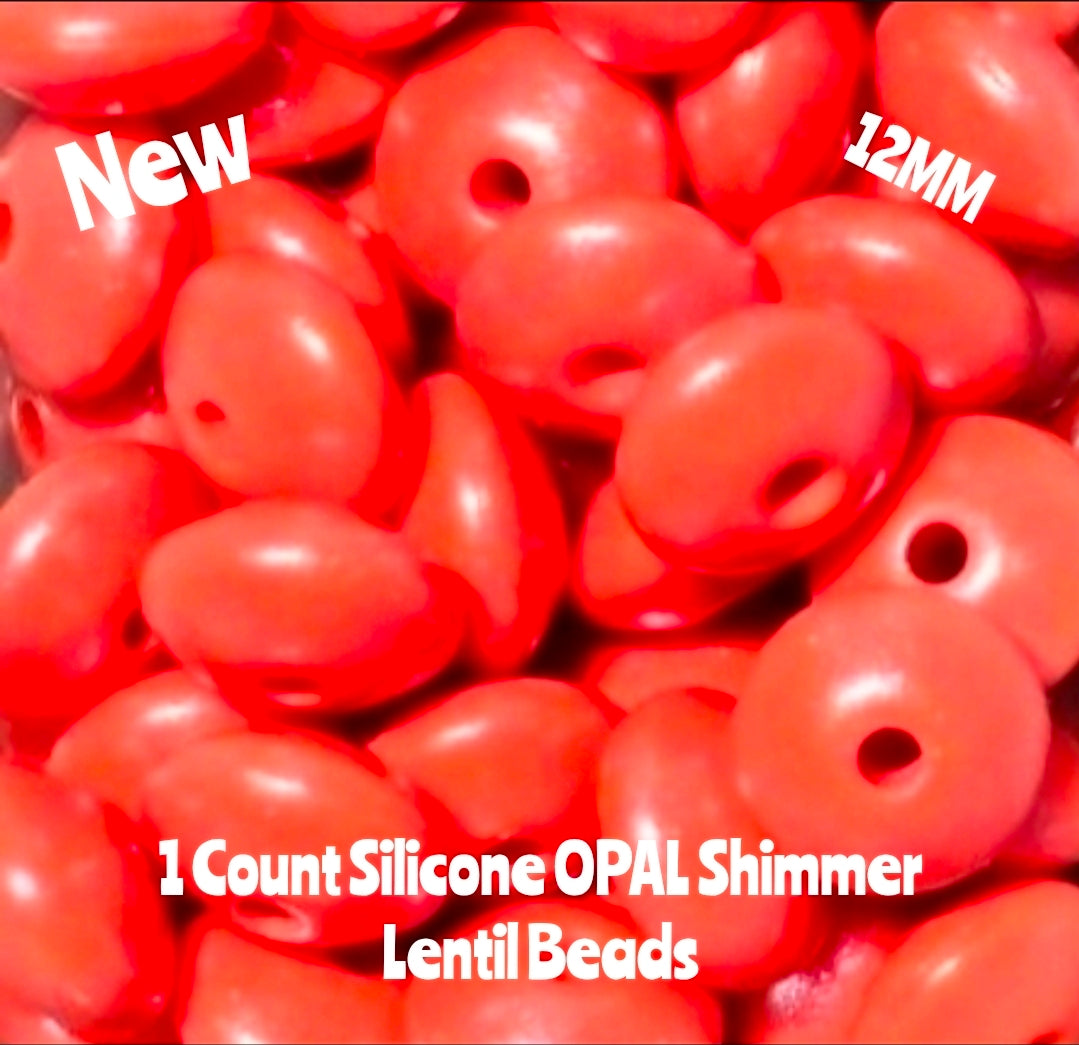 New 1 Count Opal Shimmer Lentil Spacer Beads Multiple Color Options