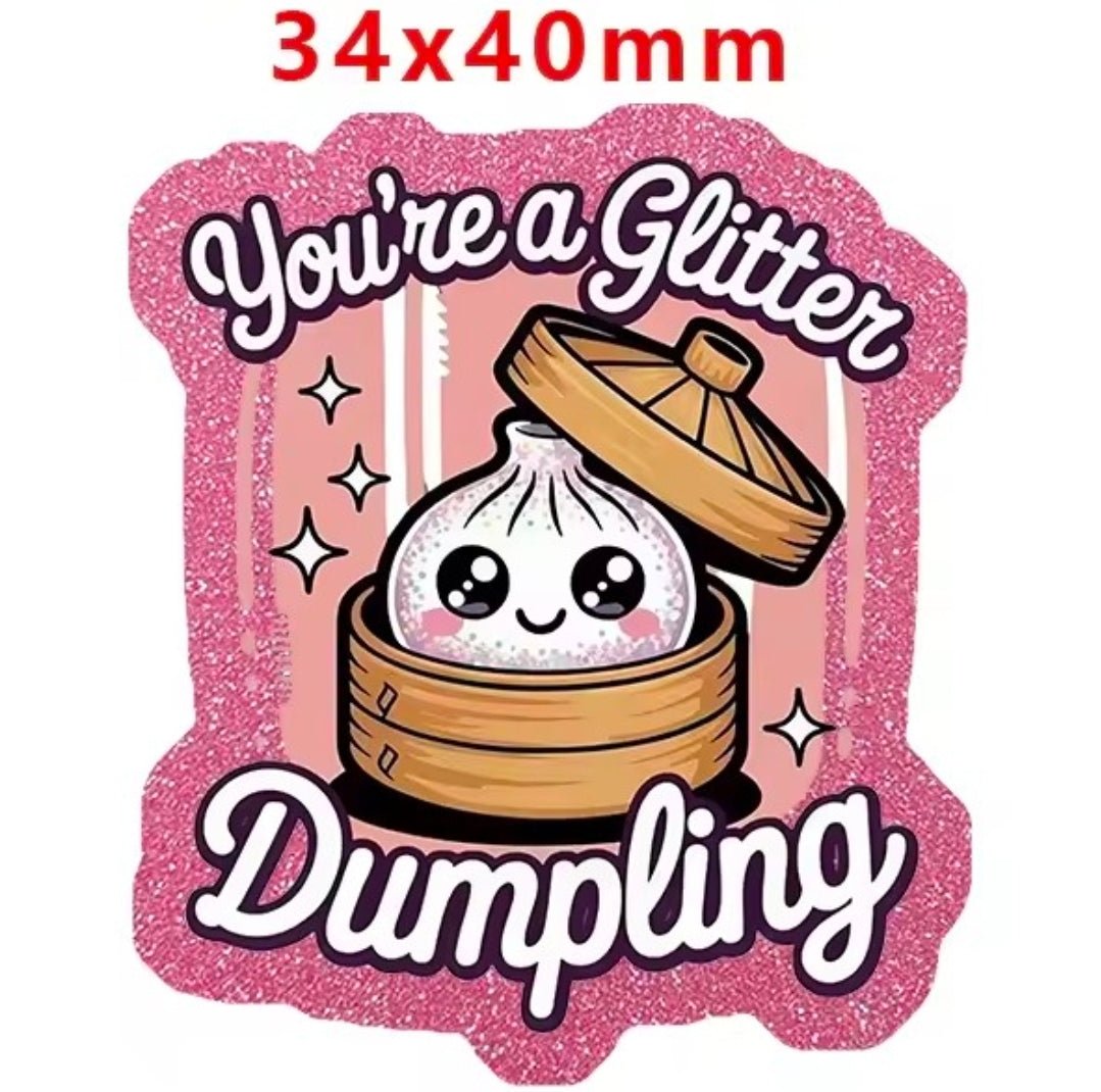Glitter Acrylic Flatback- Acrylic Planer Resin Charm Dumplings