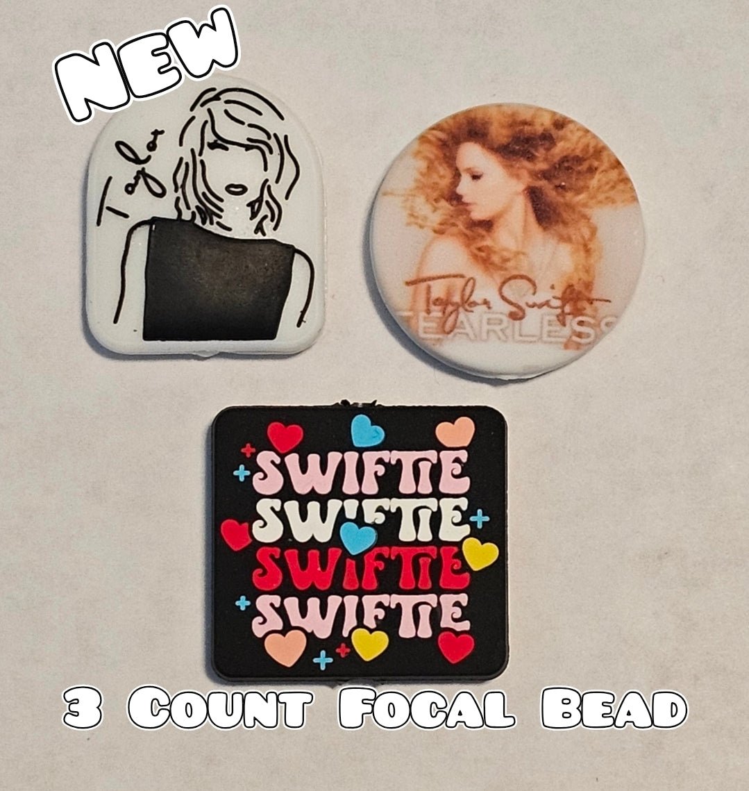 New 3 Count Focal Bead Taylor Swift
