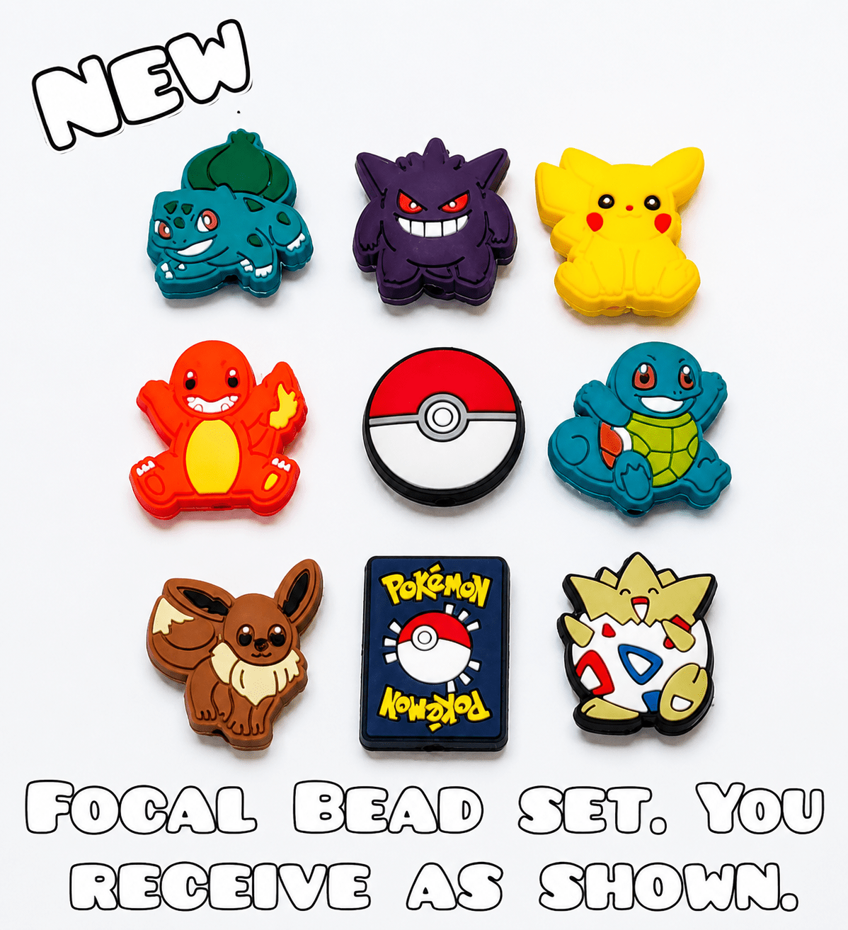 Pokemon 9 Piece Focal Bead Set
